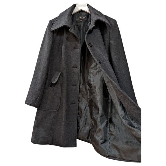 Giacca Women's Charcoal Grey Buttoned Wool Coat Size L - Picture 5 of 10